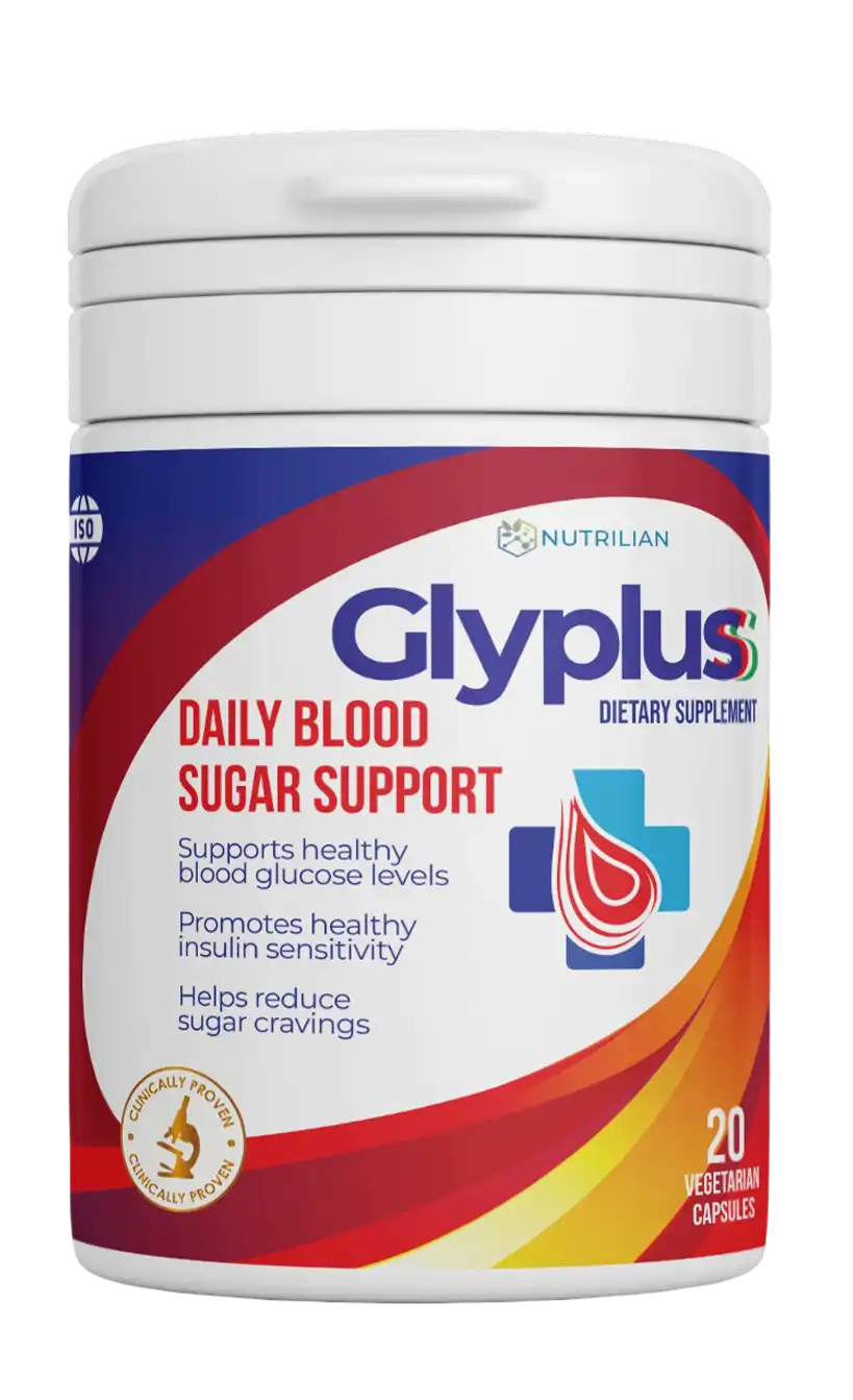 عبوة غلاي بلس Glyplus — 20 كبسولة نباتية لدعم مستوى السكر في الدم، تونس